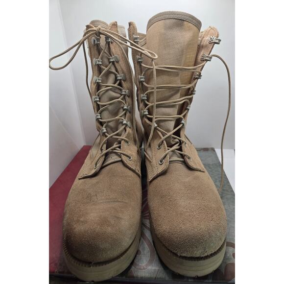BOOT CAMPAIGN BRANDED ALTAMA 5855 MENS 11.5 COMBAT DESERT TAN NYLON SUEDE BOOTS - Picture 3 of 11